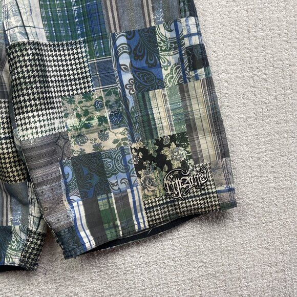 Y2K Men's Ripzone Paisley PatchWork Board Shorts Surfer Skate Grunge Men Sz Read - Picture 4 of 14